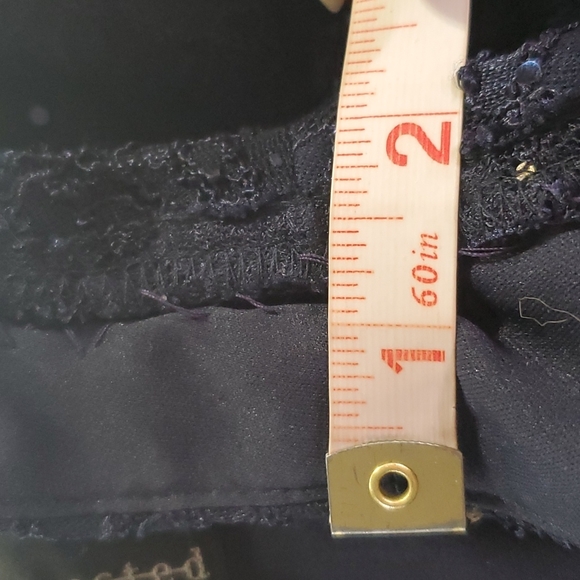 Connected Apparel Lined Sleeveless Navy Sequined & Lace Sheath Dress - Size 8 - Picture 12 of 12